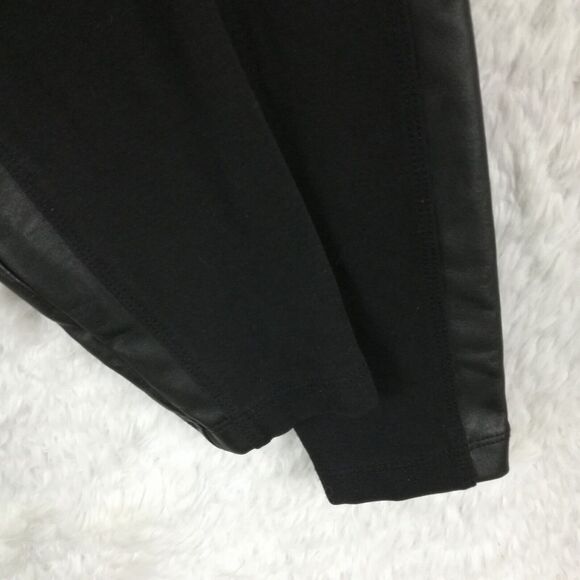 Athleta Womens Pants Legging Ponte Faux Leather Black Ankle Pull On Tall 8T - Picture 10 of 11